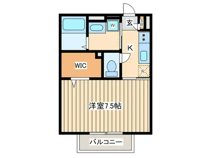 アムールエスティ(1K/2階)の間取り写真