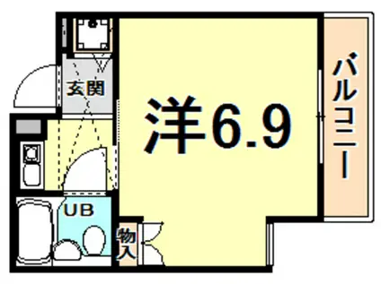 ベルトピア西宮北口I(1K/3階)の間取り写真