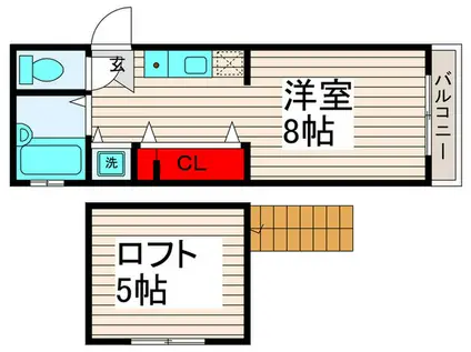 ル・シャト-(ワンルーム/2階)の間取り写真
