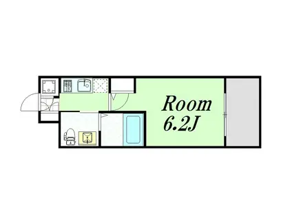 エスリード福島ウエスト(1K/9階)の間取り写真