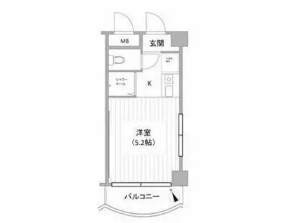 サンルートアライ(ワンルーム/4階)の間取り写真