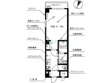 グラン レジデンス西船橋(1K/1階)の間取り写真