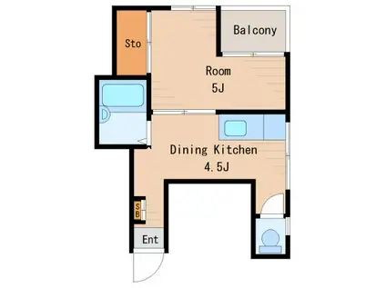 フレンドリィ小柴屋ビル(1DK/5階)の間取り写真