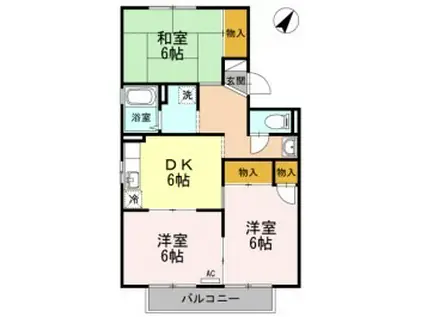 セジュール アイ A(3DK/2階)の間取り写真