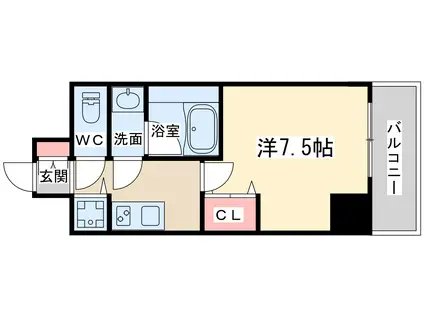 ワンルーフフラットフクシマ(1K/2階)の間取り写真