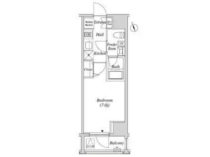 カーサスプレンディッド虎ノ門(1K/5階)の間取り写真