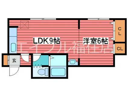 コーポ第3芦山ハイツ(1LDK/3階)の間取り写真