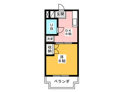 エルブランデント(1K/2階)の間取り写真