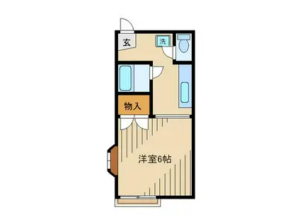 ロードサイドコスモス(1K/1階)の間取り写真