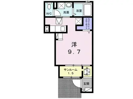 アネモスヒルズ姫路早瀬II(ワンルーム/1階)の間取り写真