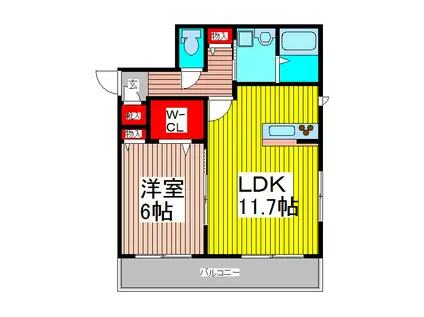 アジュール(1LDK/1階)の間取り写真
