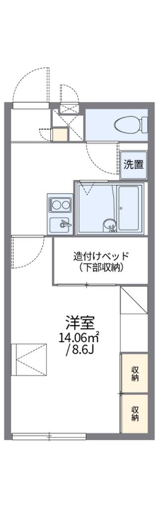 レオパレスプルメリア(1K/2階)の間取り写真