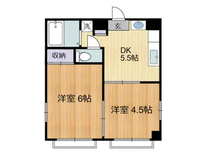 サンシャレイ下井草(2DK/1階)の間取り写真