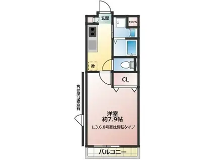 ブルーリッジ(1K/1階)の間取り写真