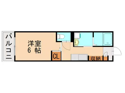 THE TERRACE 多々良(1K/2階)の間取り写真