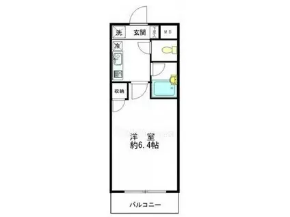 アーバイル三田慶大前(1K/6階)の間取り写真