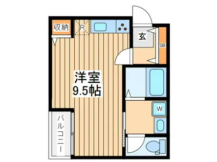 ルグラン横浜南(ワンルーム/3階)の間取り写真