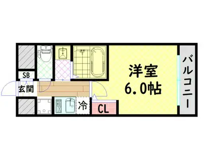 エステムコート難波サウスプレイスVIIリアン(1K/10階)の間取り写真