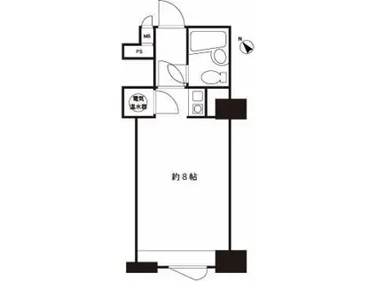 パシフィック乃木坂(ワンルーム/4階)の間取り写真