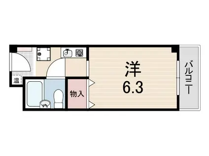 ベレーロ魚崎(1K/3階)の間取り写真