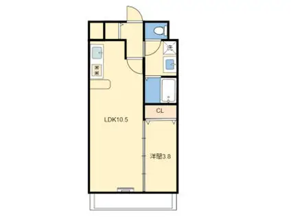 フォルクランド那古野(1LDK/2階)の間取り写真
