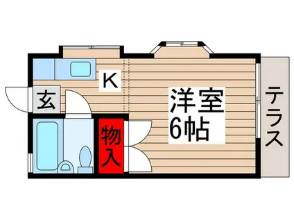 セブン末広(1K/1階)の間取り写真