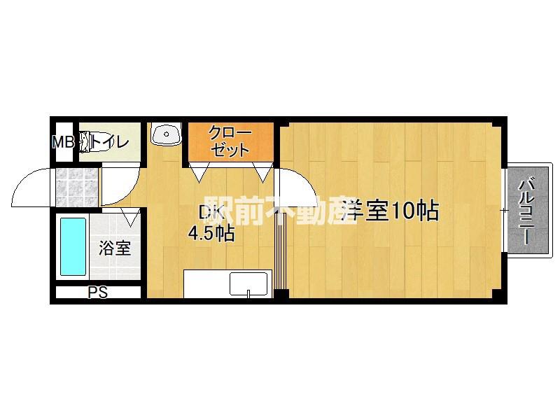 アベニュー多布施(1DK/1階)の間取り写真