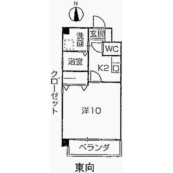 パークハイツ元八事(1DK/1階)の間取り写真