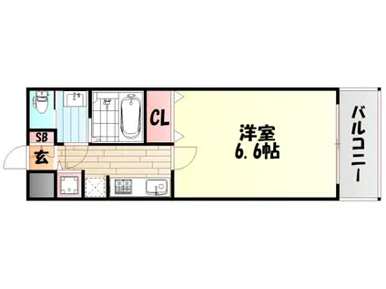 プレサンス難波フィネスト(1K/6階)の間取り写真