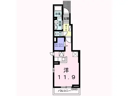 テラース瀬戸(ワンルーム/1階)の間取り写真