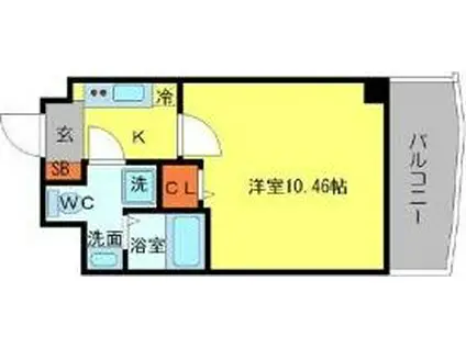 SERENITE日本橋SUD(1K/6階)の間取り写真