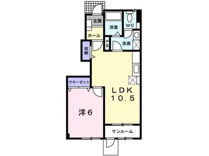 プロムナード・セレノ(1LDK/1階)の間取り写真