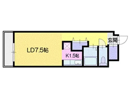 イーストフェアリー(1K/3階)の間取り写真