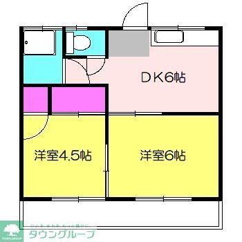 第一新栄荘(2DK/2階)の間取り写真