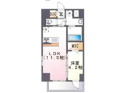 ブルーフォレスト 703(1LDK/7階)の間取り写真