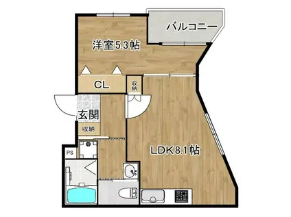 ヴァンクレール(1LDK/1階)の間取り写真