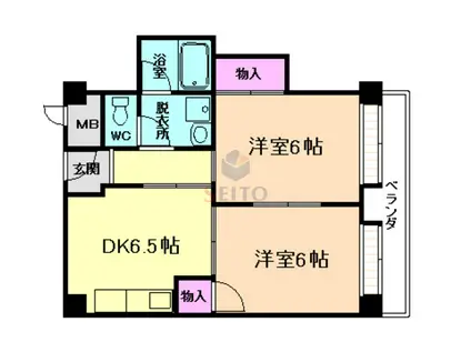 URビル(2DK/7階)の間取り写真