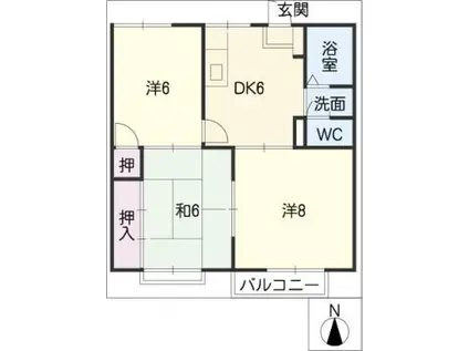 メゾンT&T(3DK/2階)の間取り写真