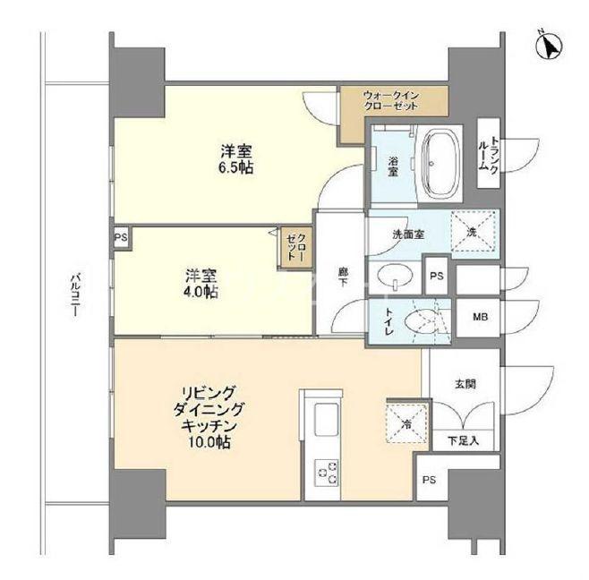 BLESS蔵前(2LDK/8階)の間取り写真