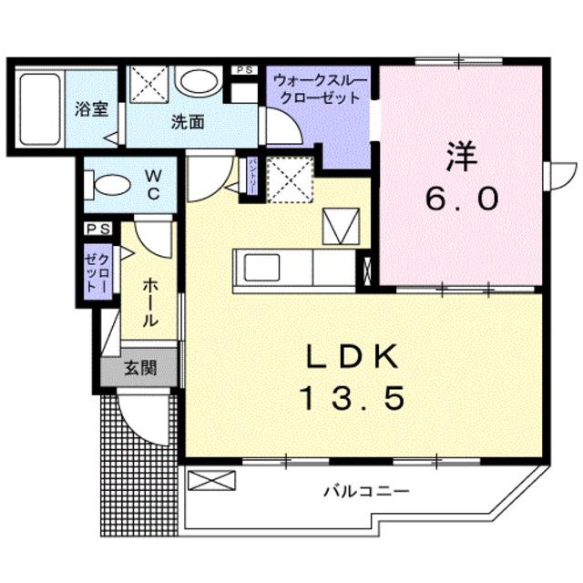 LN藤沢台(1LDK/1階)の間取り写真