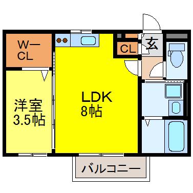 ビアンコ フォレスタ(1LDK/2階)の間取り写真