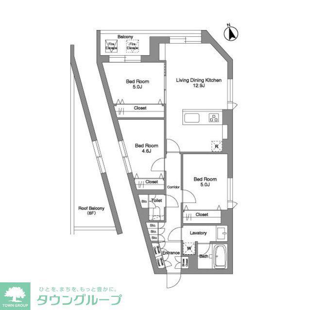 スタイリオ桜新町(3LDK/7階)の間取り写真