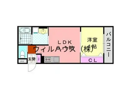 ダン・ル・ボア鳳東(1LDK/2階)の間取り写真