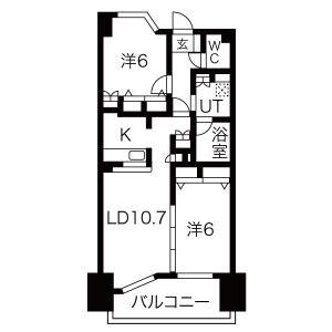 ヴィラエーデル大須(2LDK/3階)の間取り写真