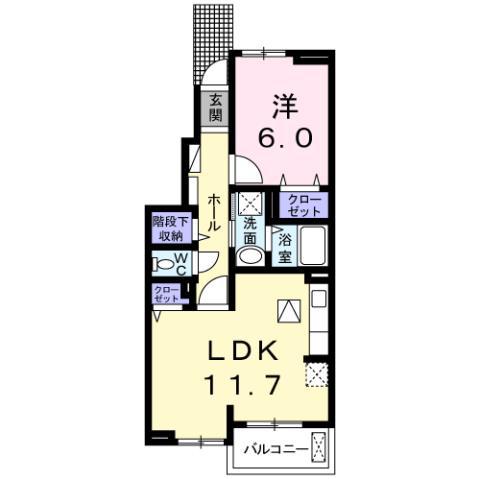 ルミエール(1LDK/1階)の間取り写真