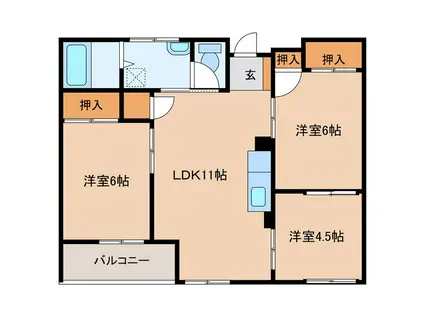 MARIFU-SIX(3LDK/4階)の間取り写真