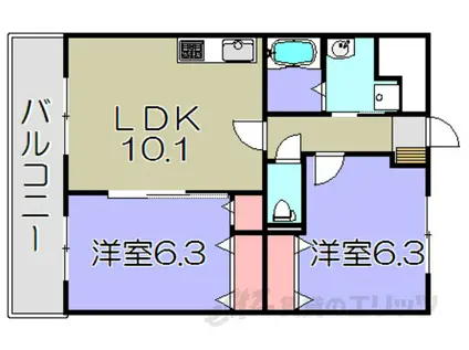 CHEZーSOI TATSUMI III番館(2LDK/1階)の間取り写真