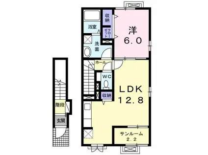 グランリジェール(1LDK/2階)の間取り写真