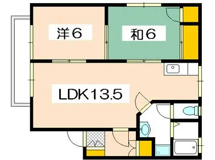 リリアン庚午(2LDK/1階)の間取り写真