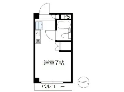コスミック(ワンルーム/7階)の間取り写真